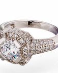 1 Carat Antique Inspired Bezel Set Cubic Zirconia Engagement Ring - Boutique Pavè