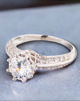 1 Carat Crown Tiffany Set Cubic Zirconia Engagement Ring - Boutique Pavè