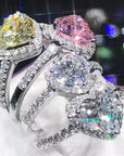 1 Carat Heart Cut Cubic Zirconia Halo Engagement Ring - Boutique Pavè