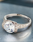 2 Carat Round Cut Cubic Zirconia Vintage Engagement Ring In Sterling Silver - Boutique Pavè