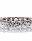 3 Carat Classic Round Cut Cubic Zirconia Eternity Band In White Gold Plated Sterling Silver - Boutique Pavè