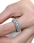 Pear and Pave Cut Cubic Zirconia Three Channel Eternity Band - Boutique Pavè