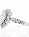 Pear Cut Cubic Zirconia Halo Engagement Ring in White Gold Plated Sterling Silver - Boutique Pavè