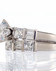 Round Princess Baguette Cut Cubic Zirconia Bridal Set In Sterling Silver - Boutique Pavè