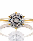 Wholesale 2 Carat Round Cut Cubic Zirconia Solitaire Engagement Ring - Yellow Gold Plated Sterling Silver - Boutique Pavè