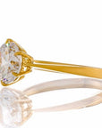 Wholesale 2 Carat Round Cut Cubic Zirconia Solitaire Engagement Ring - Yellow Gold Plated Sterling Silver - Boutique Pavè