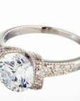 Wholesale 2 Carat Round Cut Cubic Zirconia Vintage Engagement Ring in Sterling Silver - Boutique Pavè