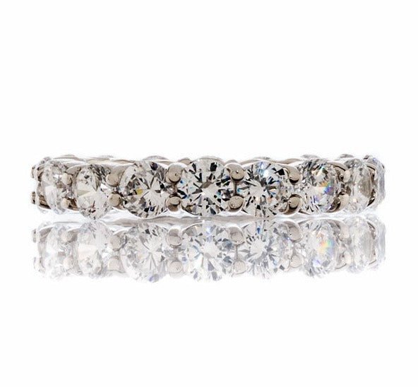 Wholesale 3 Carat Classic Round Cut Cubic Zirconia Eternity Band In White Gold Plated Sterling Silver - Boutique Pavè