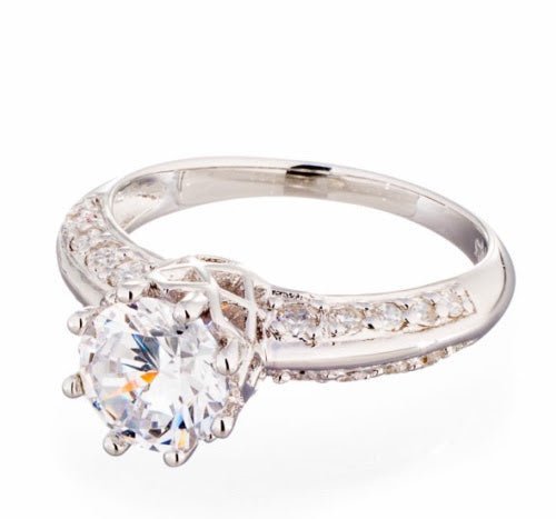 Wholesale One Carat Fancy Crown Tiffany Set Cubic Zirconia Engagement Ring - Boutique Pavè
