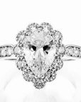 Wholesale Pear Cut Cubic Zirconia Halo Engagement Ring in White Gold Plated Sterling Silver - Boutique Pavè